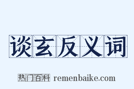 谈玄反义词是什么意思的图片